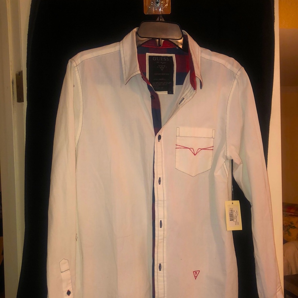 Long sleeve, beige, white Guess shirt